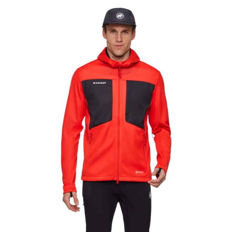 Mammut Ganzjahres-Softshelljacke Ultimate VIII SO Hooded (3-Lagen, winddicht) rot/schwarz Herren