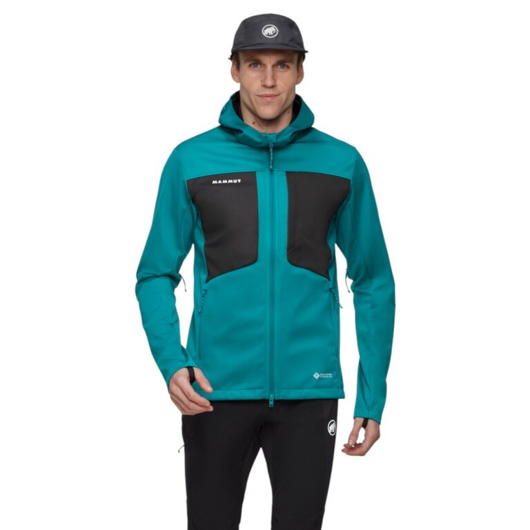Mammut Ganzjahres-Softshelljacke Ultimate VIII SO Hooded (3-Lagen, winddicht) tealblau/schwarz Herren