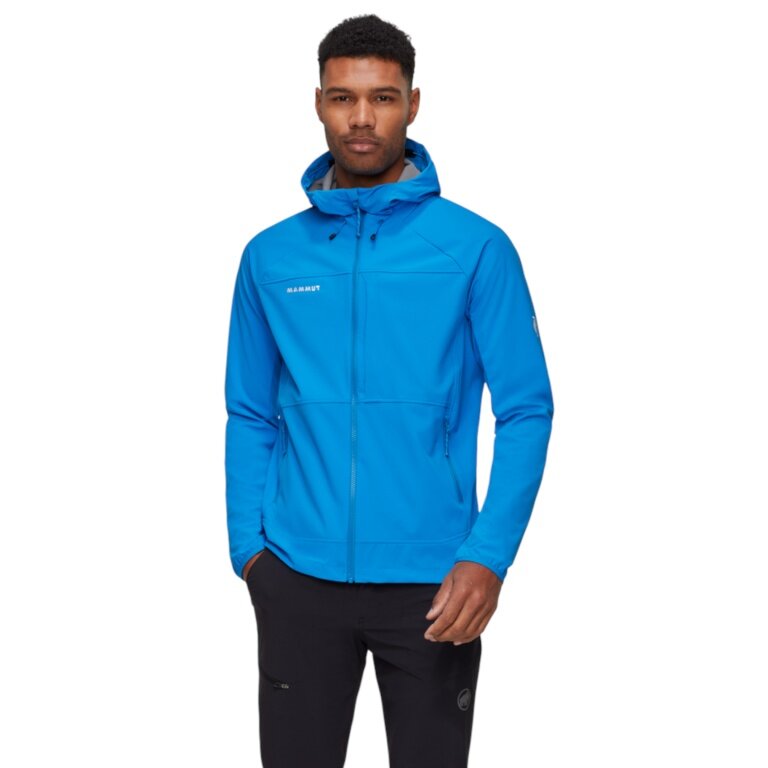 Mammut Softshell-Wanderjacke Ultimate Comfort SO Hooded (4‑Wege-Stretch, winddicht) blau Herren