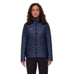 Mammut Winter-Daunenjacke Broad Peak Insulated Hooded (Kapuze, wärmend dank Daunenfüllung) marineblau/schwarz Damen