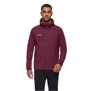 Mammut Softshell-Wanderjacke Ultimate Comfort SO Hooded (4‑Wege-Stretch, winddicht) weinrot Herren