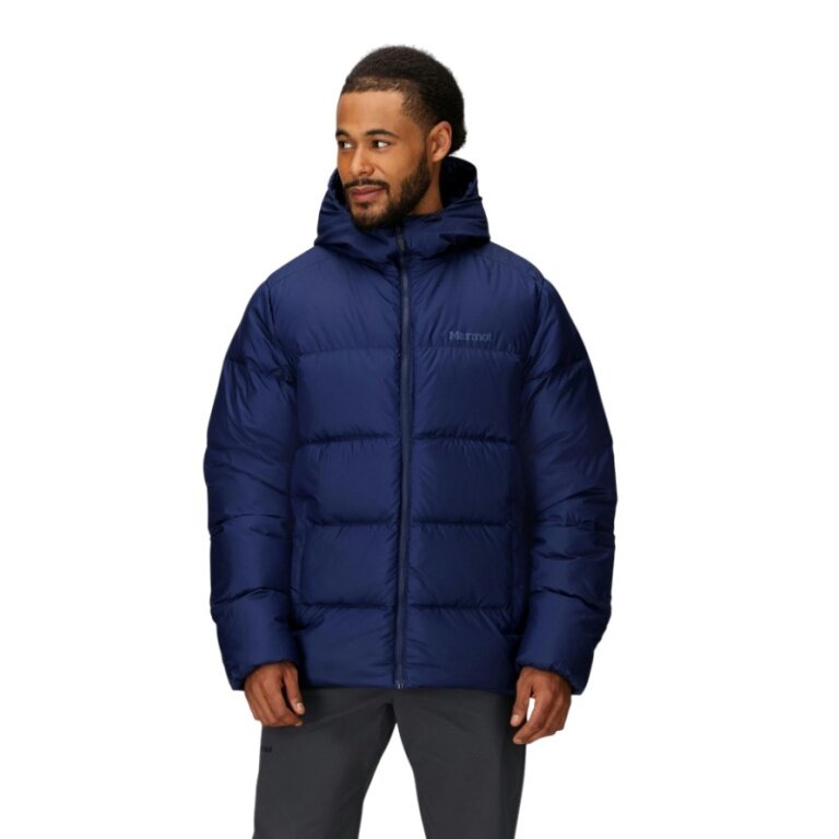 Marmot Winter-Daunenjacke Guides Down Hoody 2025 (wärmend dank Daunenfüllung) navyblau Herren