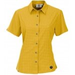 Maul Wanderbluse Kurzarm Halserspitze II Outdoor Karomuster gelb Damen