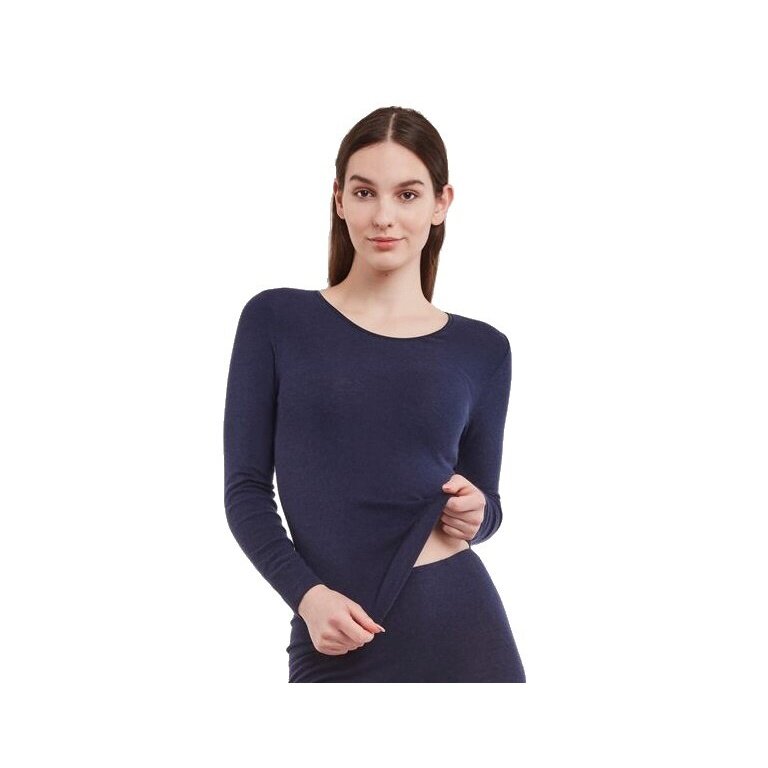 Medima Unterwäsche Langarmshirt (Angora und Wolle) blau Damen (Gr. XL-XXL)