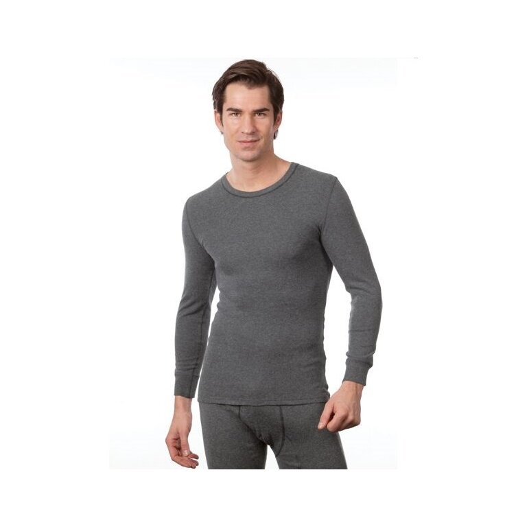 Medima Unterwäsche Langarmshirt Hemd (Angora und Baumwolle) grau Herren (Gr. S-L)