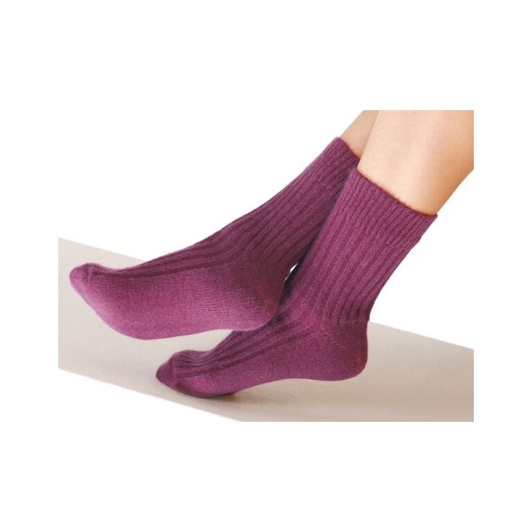 Medima Wollsocke Kuscheldinger ABS berryrot Damem - 1 Paar
