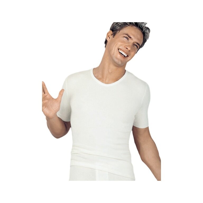 Medima Unterwäsche Tshirt (40% Angora und Wolle) kurzarm weiss Herren (Gr. M-L)