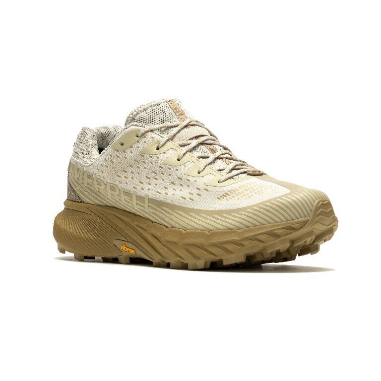 Merrell Trail-Laufschuhe Agility Peak 5 GTX (wasserdicht, Rock Plate) oysterweiss/braun Herren
