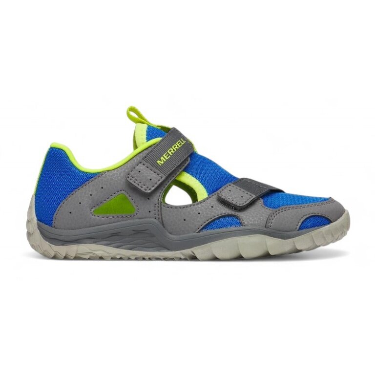 Merrell Barfussschuhe Hydro Quest (Klettverschluss, wasserdicht) grau/lime/blau Jungen