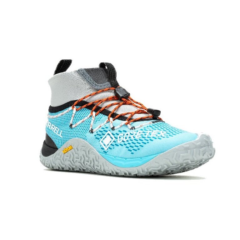 Merrell Trail-Laufschuhe Trail Glove 7 GTX (wasserdicht, atmungsaktiv) hellblau/grau Damen