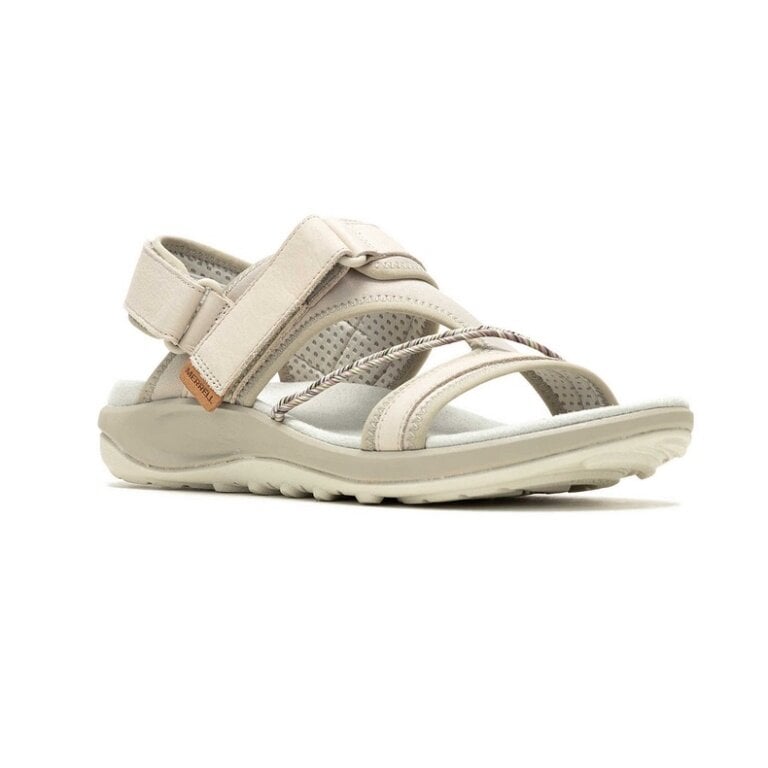 Merrell Sandale Terran 4 Backstrap (Vollnarbenleder, Klettverschluss) silber/beige Damen
