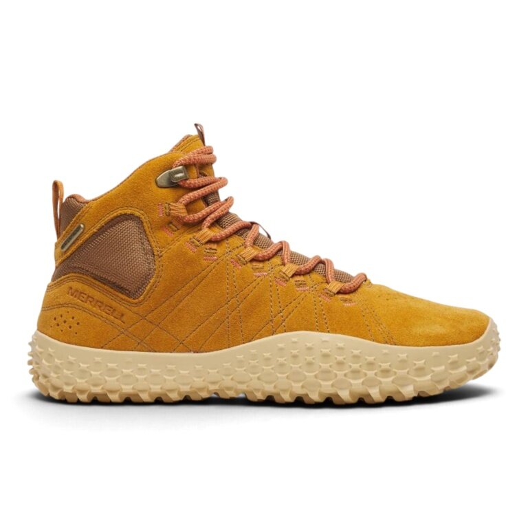 Merrell Sneaker Wrapt Mid WP (Minimal-Laufschuhe, Leder, wasserdicht) 2026 goldbraun Damen