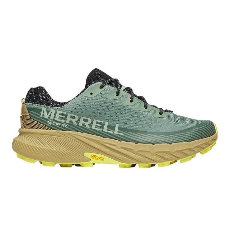 Merrell Trail-Laufschuhe Agility Peak 5 GTX (wasserdicht, Rock Plate) tealgrün/beige Herren