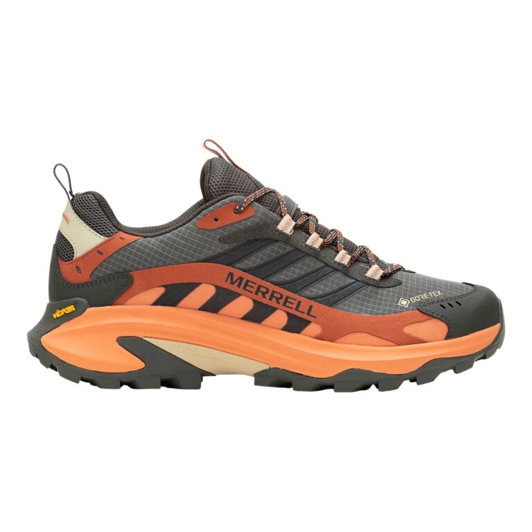 Merrell Wanderschuhe Moab Speed 2 GTX (Trail, wasserdicht) grau/orange Herren