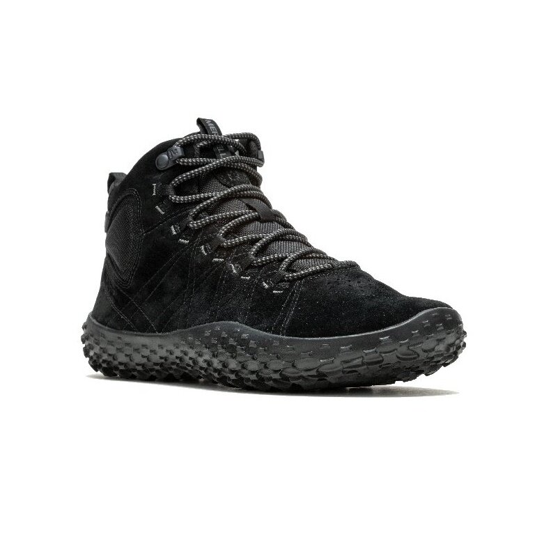 Merrell Sneaker Wrapt Mid WP (Minimal-Laufschuhe, Leder, wasserdicht) schwarz Herren