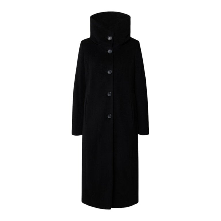 Milo Wintermantel Stacy (Wollmischung, warm, mit Kapuze) schwarz Damen