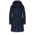 Milo Wintermantel Stella mit Kapuze (Teddyfell) navyblau Damen