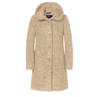 Milo Wintermantel Stella mit Kapuze (Teddyfell) sandbraun Damen