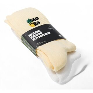MoEa Tagessocke Crew Bamboo - Pineapple Bundle - weiss/gelb - 2 Paar