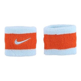 Nike Schweissband Swoosh (72% Baumwolle) glacierblau/orange - 2 Stück