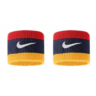Nike Schweissband Swoosh (72% Baumwolle) navy/rot/gelb - 2 Stück