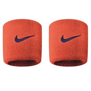 Nike Schweissband Swoosh (72% Baumwolle) orange/navyblau - 2 Stück