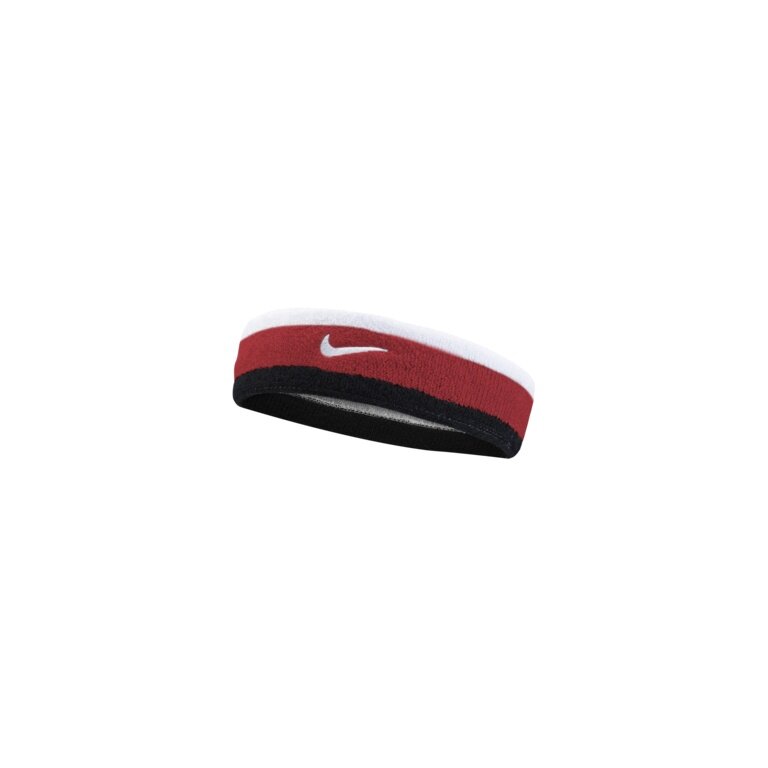 Nike Stirnband Swoosh (70% Baumwolle) weiss/rot/schwarz - 1 Stück