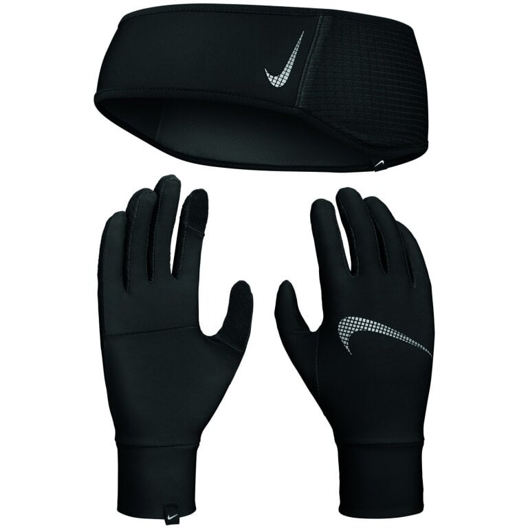 Nike Essential Stirnband + Handschuhe Set schwarz