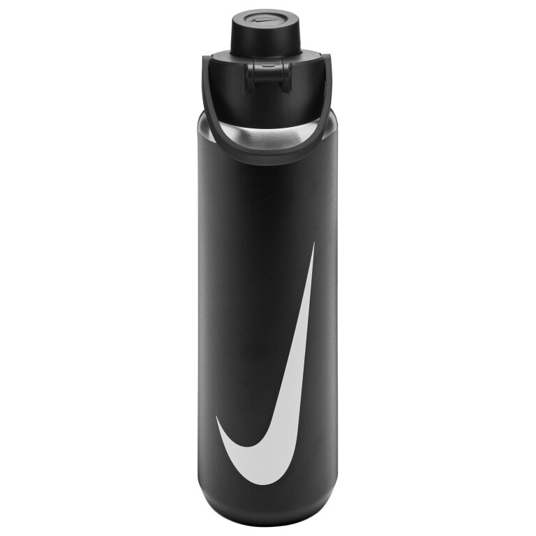 Nike Trinkflasche Recharge Chug Bottle Edelstahl schwarz/weiss 709ml