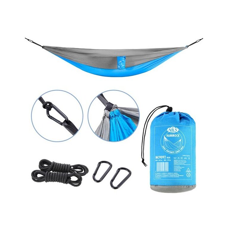 Nils Camp Hängematte NC9092 Tourismus (kompakt, leicht aufzuhängen) blau 290x140cm