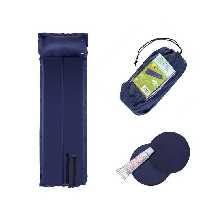 Nils Camp Isomatte NC4008 (selbstaufblasend, Kopfkissen) dunkelblau 188x57x25cm