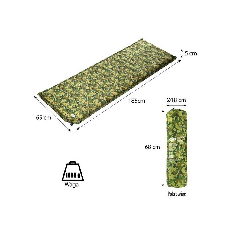 Nils Camp Isomatte NC4050 (selbstaufblasend) camogrün 185x65x5cm