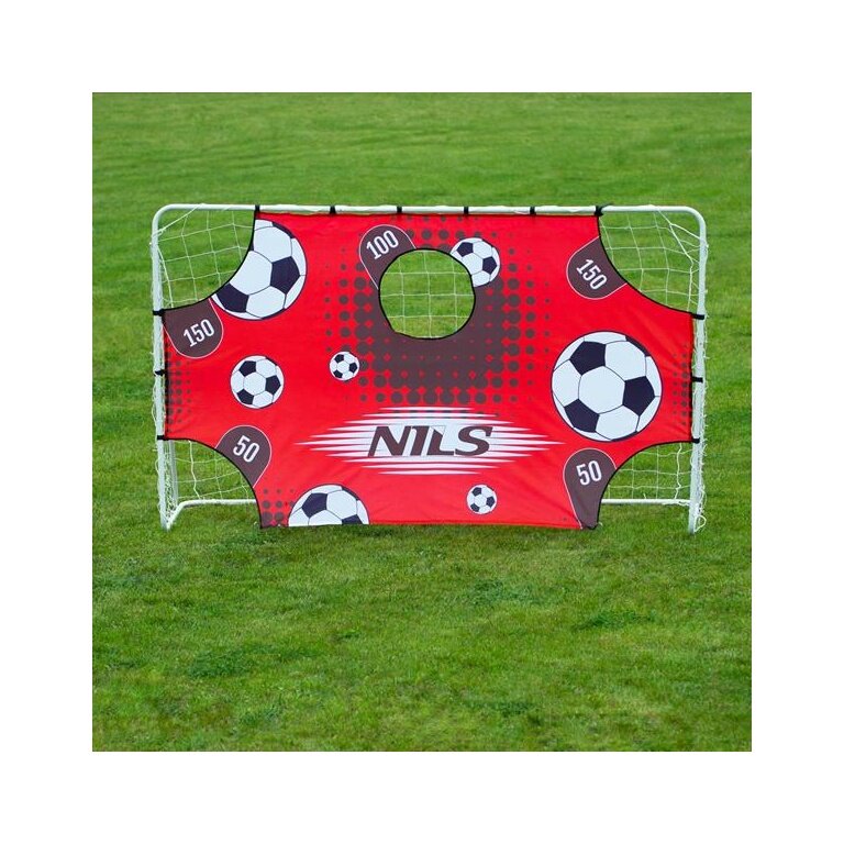 Nils Camp Fussballtore BR240P mit Trainingspanel - 240x150cm - weiss/rot