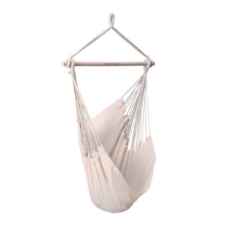 Nils Camp Hängesessel NC0033 (Holzbalken, max. Nutzergewicht 120kg) beige 130x100cm