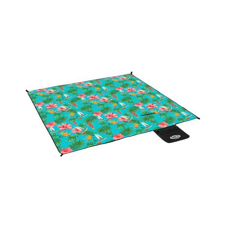 Nils Camp Picknickdecke NC8019 (Motiv Kolibri) grün 200x200cm