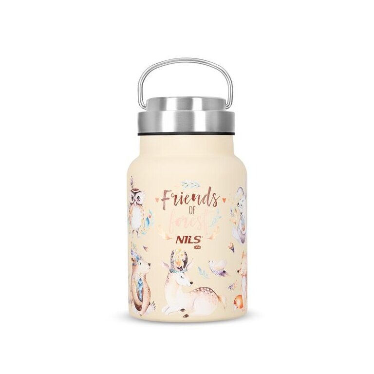 Nils Camp Trinkflasche NC3806 Forest (Edelstahl) 520ml beige