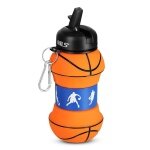 Nils Camp Trinkflasche NC4104 Basketball Motiv (Silikon-Faltbecher) 550ml orange