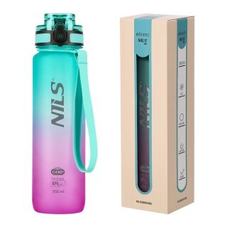 Nils Camp Trinkflasche NCD04 Tritan (BPA frei) 950ml grün/rosa
