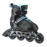 Nils Extreme Inline Skates NA11002 (Rollen: 76/80mm/82A, Kugellager: ABEC 7) schwarz/blau Damen