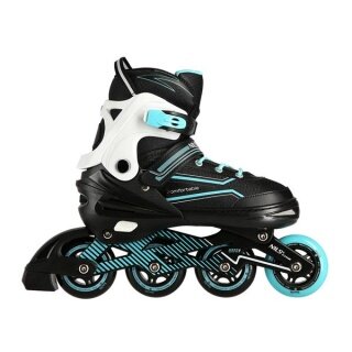 Nils Extreme Inline Skates NA1169A (Rollen: 72/76mm/82A, Kugellager: ABEC 7) schwarz/türkis Damen