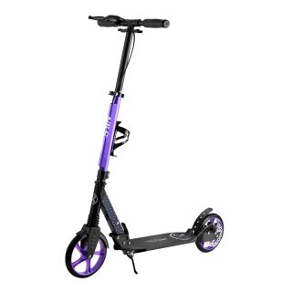Nils Extreme Scooter HM124T mit Scheibenbremse (aufklappbarer Roller, Kugellager: ABEC 7) schwarz/violett