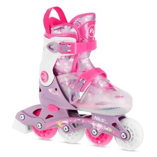 Nils Fun Inline Skates NJ1025 Flipzy (Rollen: 58/64mm/82A, Kugellager: ABEC 7) rosa/pink Mädchen