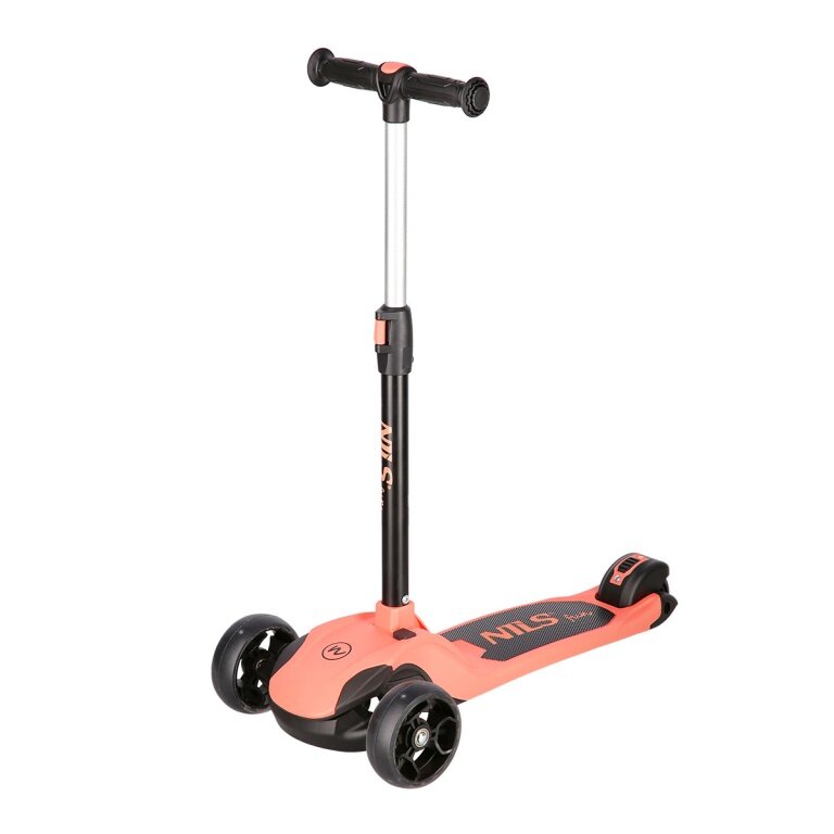 Nils Fun Scooter HLB122 (aufklappbarer Roller, Kugellager: ABEC 7) schwarz/rosa - Mädchen