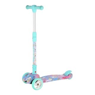Nils Fun Scooter HLB15A Led mit Bremse (aufklappbarer Roller, Kugellager: ABEC 7) mint/bunt - Mädchen