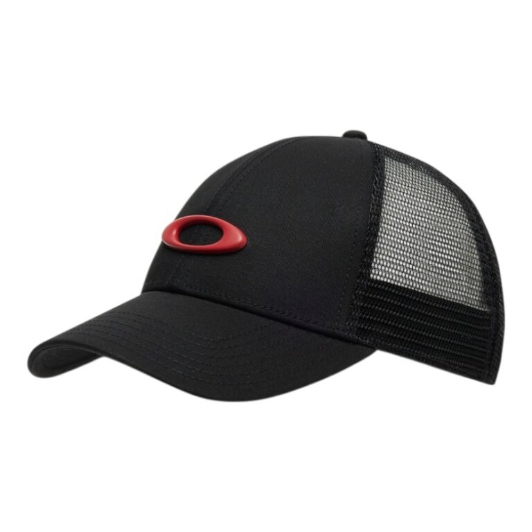 Oakley Basecap Trucker Ellipse tiefschwarz/rot - 1 Stück