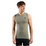 Odlo Funktionsunterwäsche Singlet Merino Performance 140 Seamless (Merinowolle, maximale Bewegungsfreiheit) grün Herren