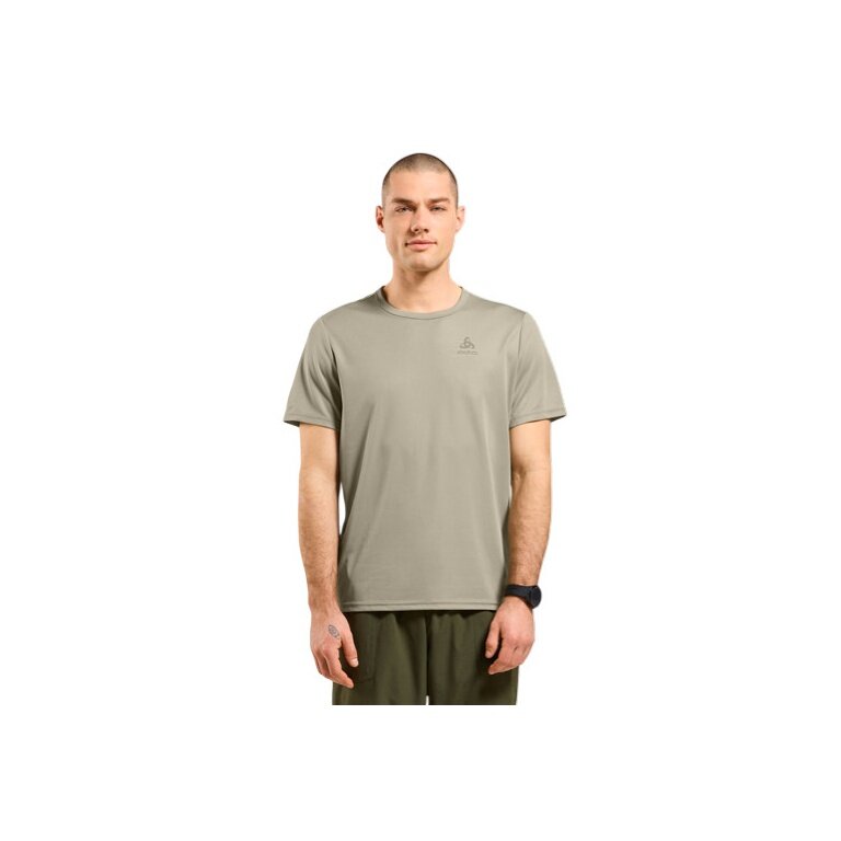 Odlo Wander-/Freizeit Tshirt Crew Neck Cardada (100% Polyester) agate grau/khaki Herren
