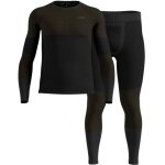 Odlo Funktionsunterwäsche-Set Fundamentals Performance Warm (Langarmshirt und lange Hose) schwarz/braun Herren