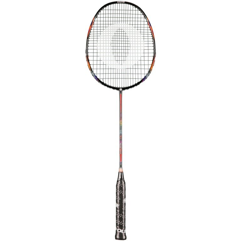 OLIVER Badmintonschläger MicroTec 10 (leicht grifflastig, flexibel) 2025 schwarz/bunt - besaitet -