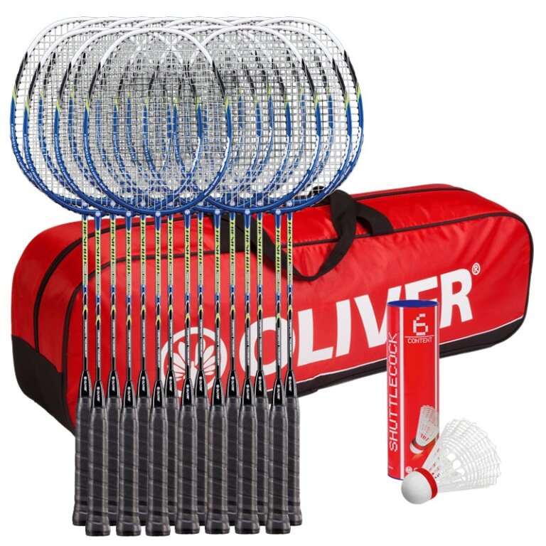 OLIVER Schulsport-Set I - 15x Badmintonschläger Fresh, 1x Racketbag, 6x Bälle